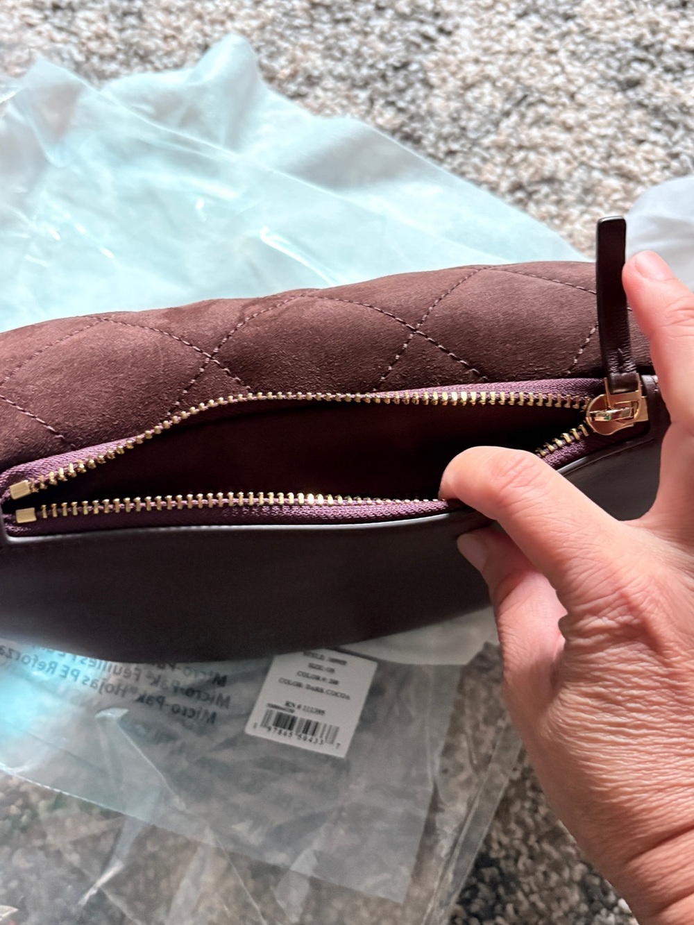 Tory Burch Willa Suede Belt Bag/crossbody  in Dark Cocoa - Picture 6 of 10